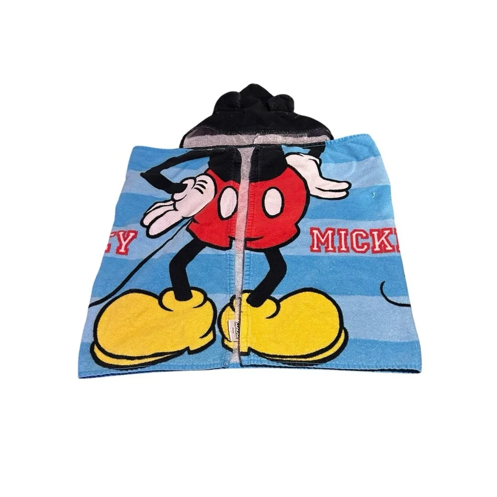 disney mickey mouse kids toddler hooded towel preowned 44x19 inches